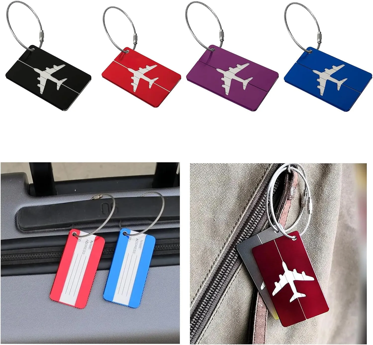 Suitcase Luggage Baggage Backpack with Loop Name ID Address Card Baggage Identifier Travel Accessory