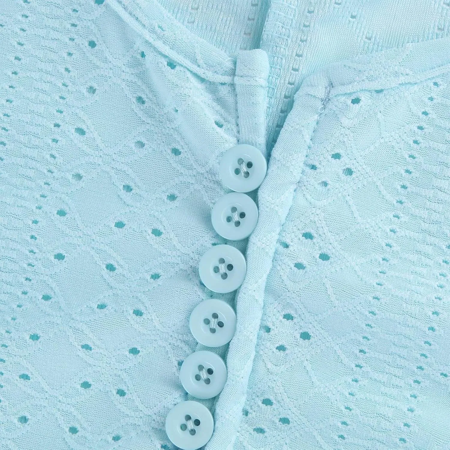 Summer Beach Dresses for Women 2025 Vacation Short Sleeve V Neck Midi Eyelet Dress Hollow Beachy Sundress with Pocket
