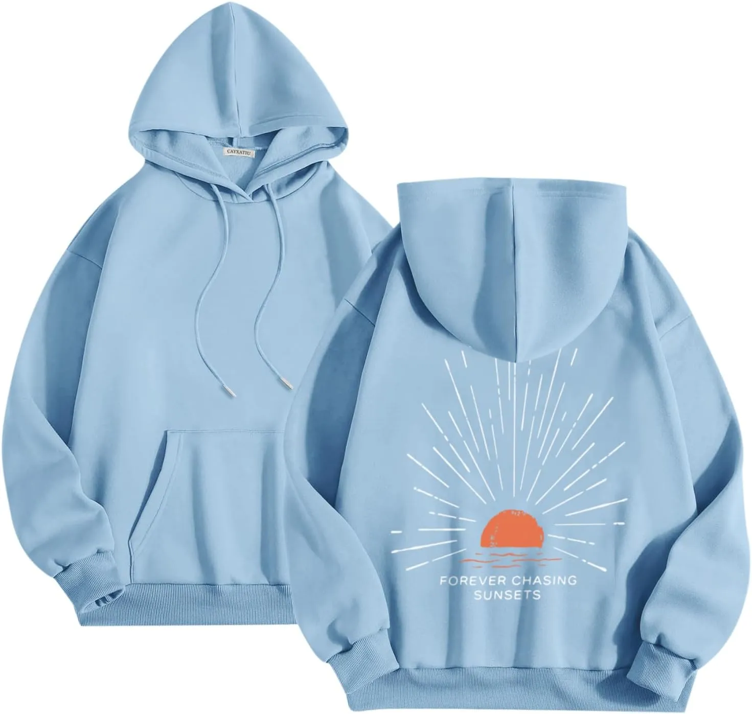 Sunsets Graphic Beachy Hoodies for Women Lets Watch the Sunset Hoodie Womens Beach Aesthetic Hooded Sweatshirt
