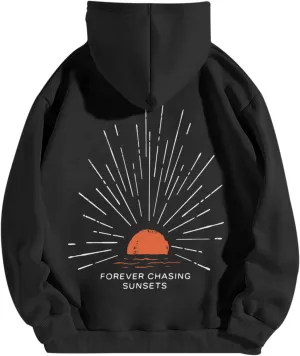 Sunsets Graphic Beachy Hoodies for Women Lets Watch the Sunset Hoodie Womens Beach Aesthetic Hooded Sweatshirt