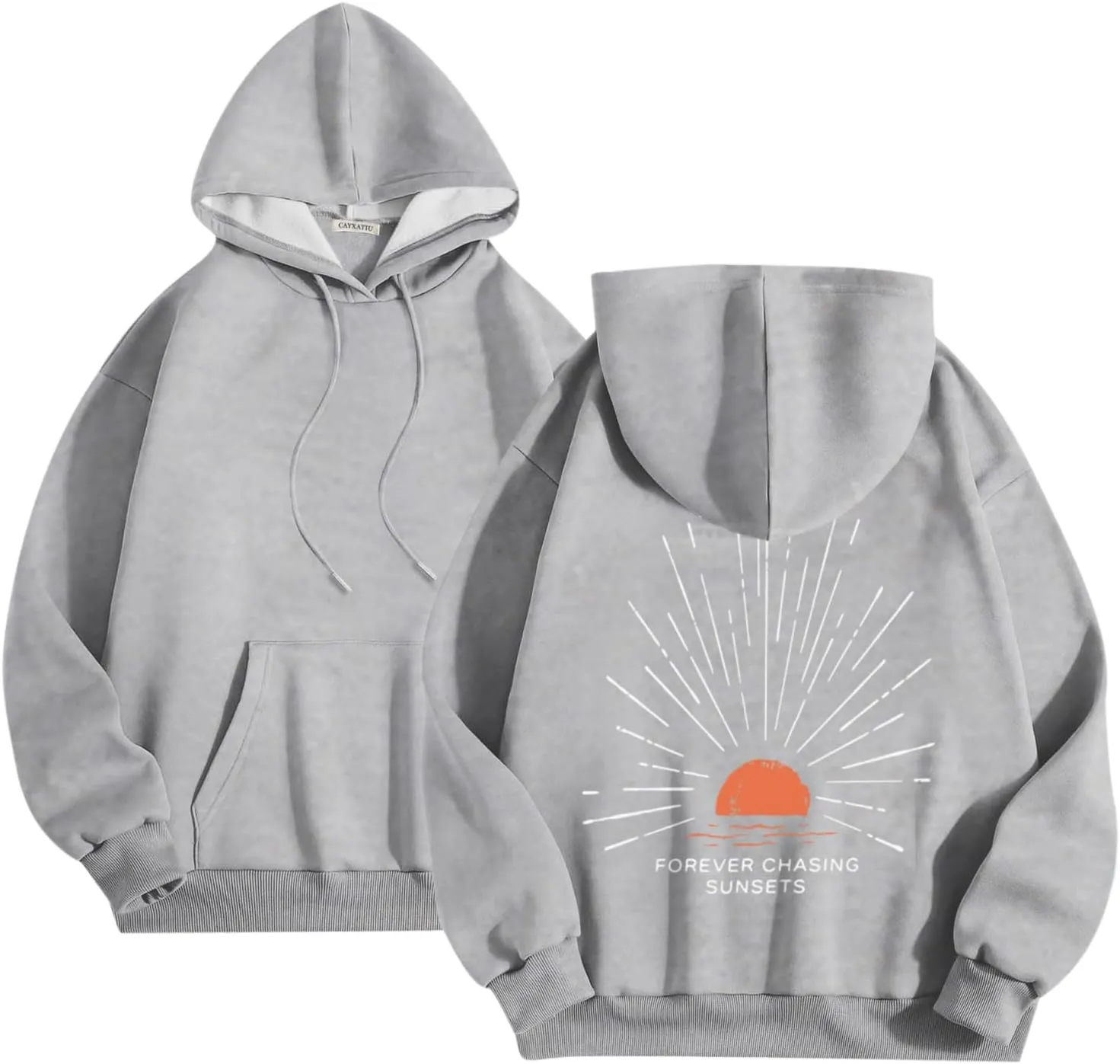 Sunsets Graphic Beachy Hoodies for Women Lets Watch the Sunset Hoodie Womens Beach Aesthetic Hooded Sweatshirt