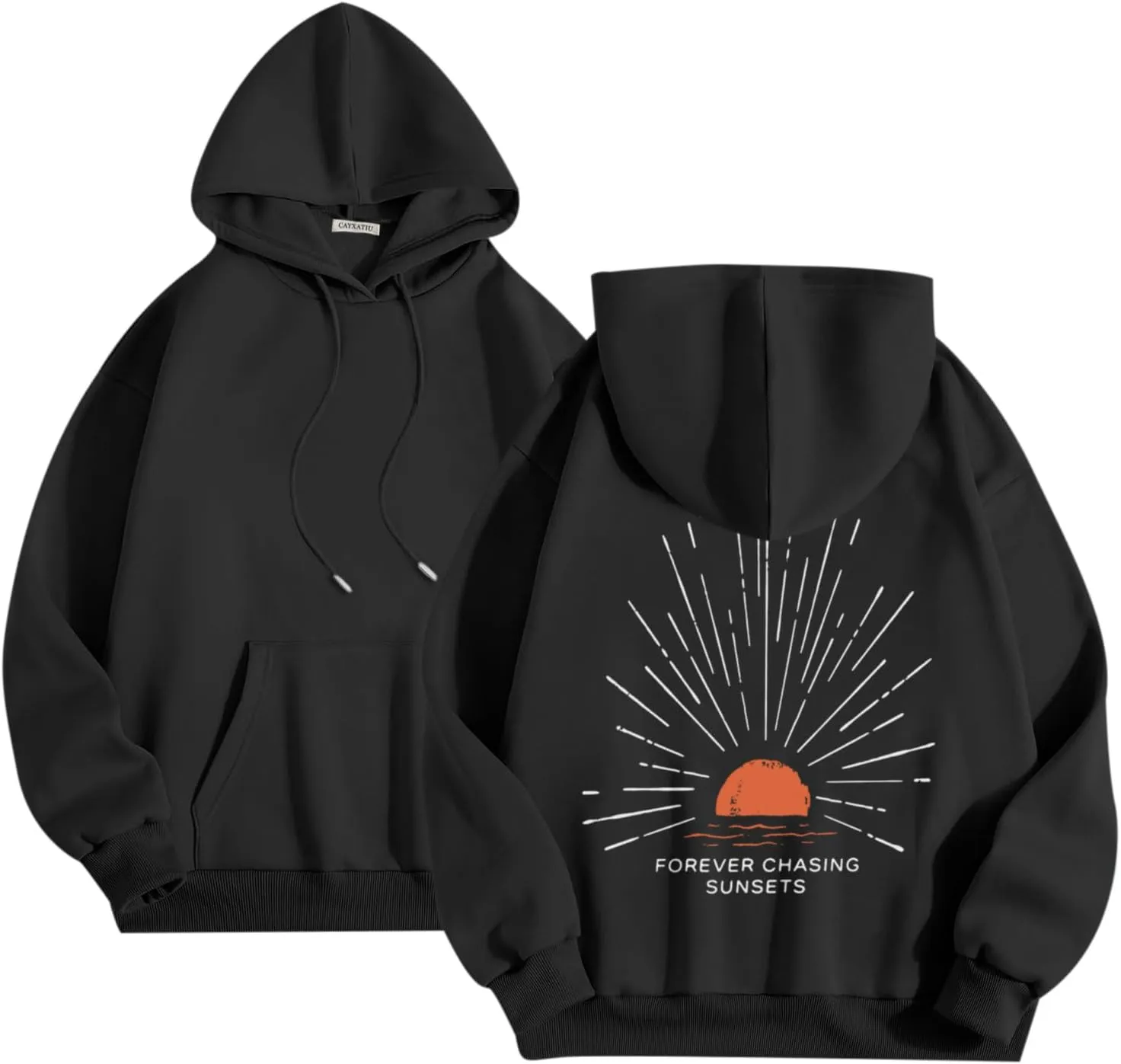 Sunsets Graphic Beachy Hoodies for Women Lets Watch the Sunset Hoodie Womens Beach Aesthetic Hooded Sweatshirt