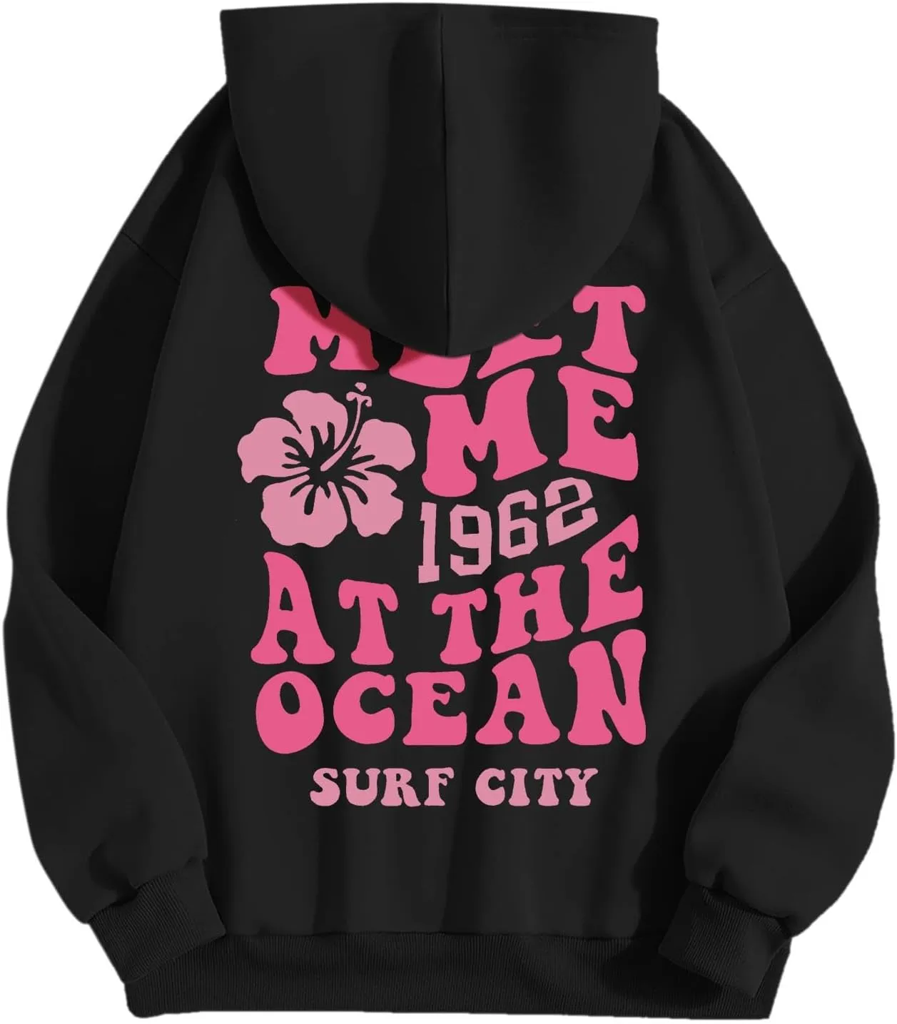 Sweatshirts For Teen Girls Long Sleeve Letter Print Casual Graphic Hoodies Drawstring Pullover Oversized Hoodies