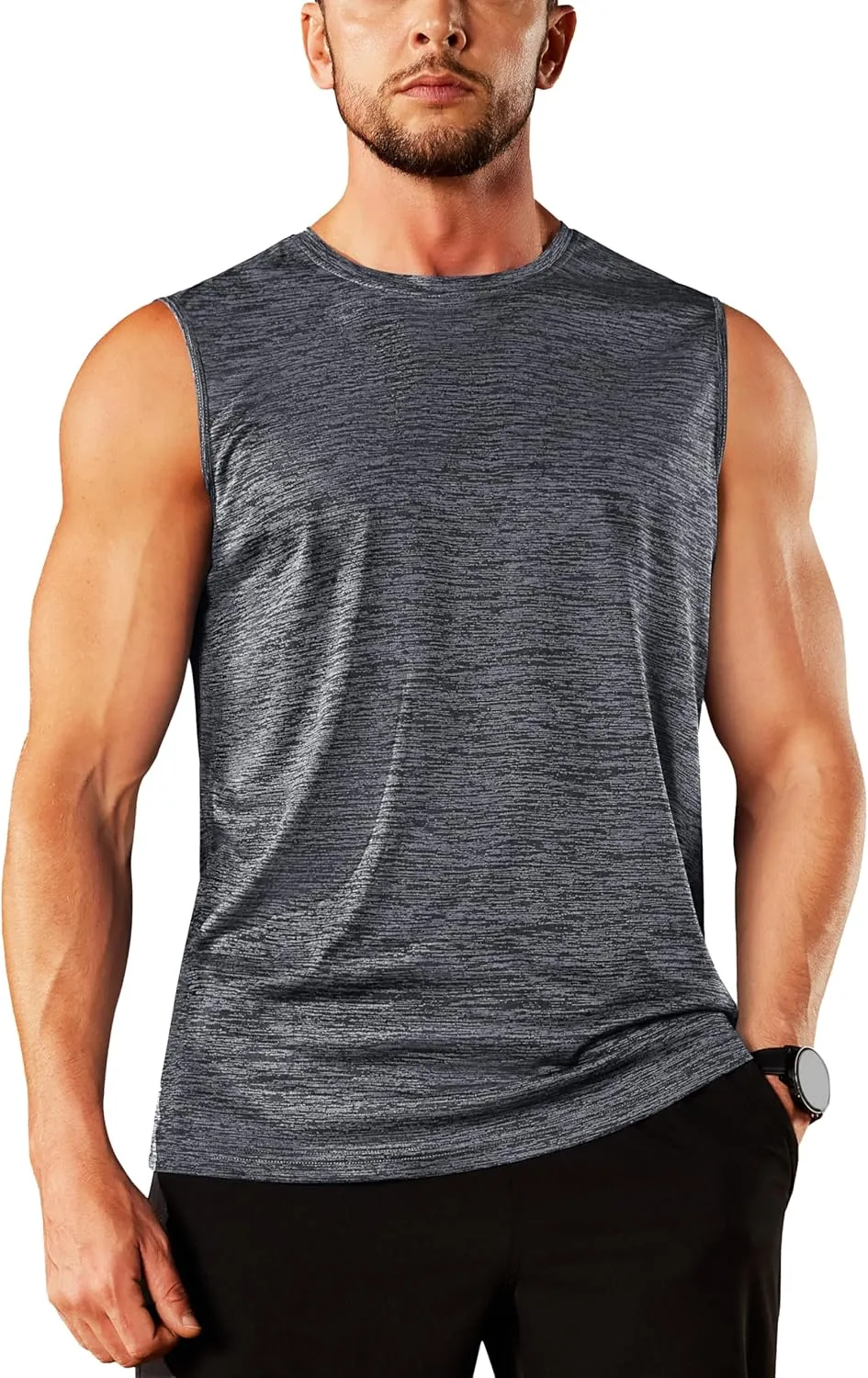 TACVASEN Men's Sleeveless Shirt Workout Muscle Tank Top Quick Dry Polyester Trainning Basketball