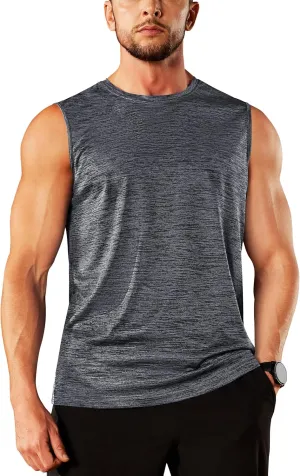 TACVASEN Men's Sleeveless Shirt Workout Muscle Tank Top Quick Dry Polyester Trainning Basketball