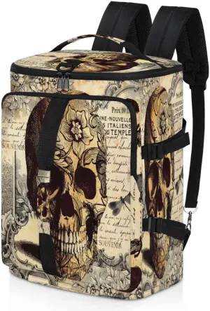 Tatoo Skull Convertible Tote Duffle Backpack Sport Gym Bag with Shoes Compartment, Weekender Travel Hiking Camping-Overnight Rucksack Laptop Bags for Outdoor Indoor