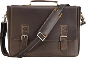 Tote Men's Business Bag Crazy Horse Leather Briefcase Shoulder Bag Large Men's Bag