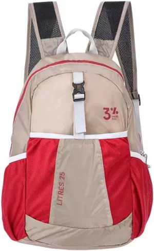 Travel lightweight foldable backpack hiking backpack splash proof compact travel backpack day pack (khaki&red)