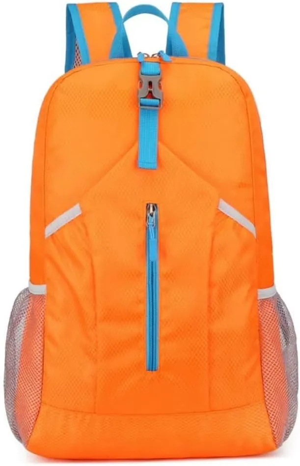 Travel lightweight foldable backpack hiking backpack splash proof compact travel backpack day pack (orange)