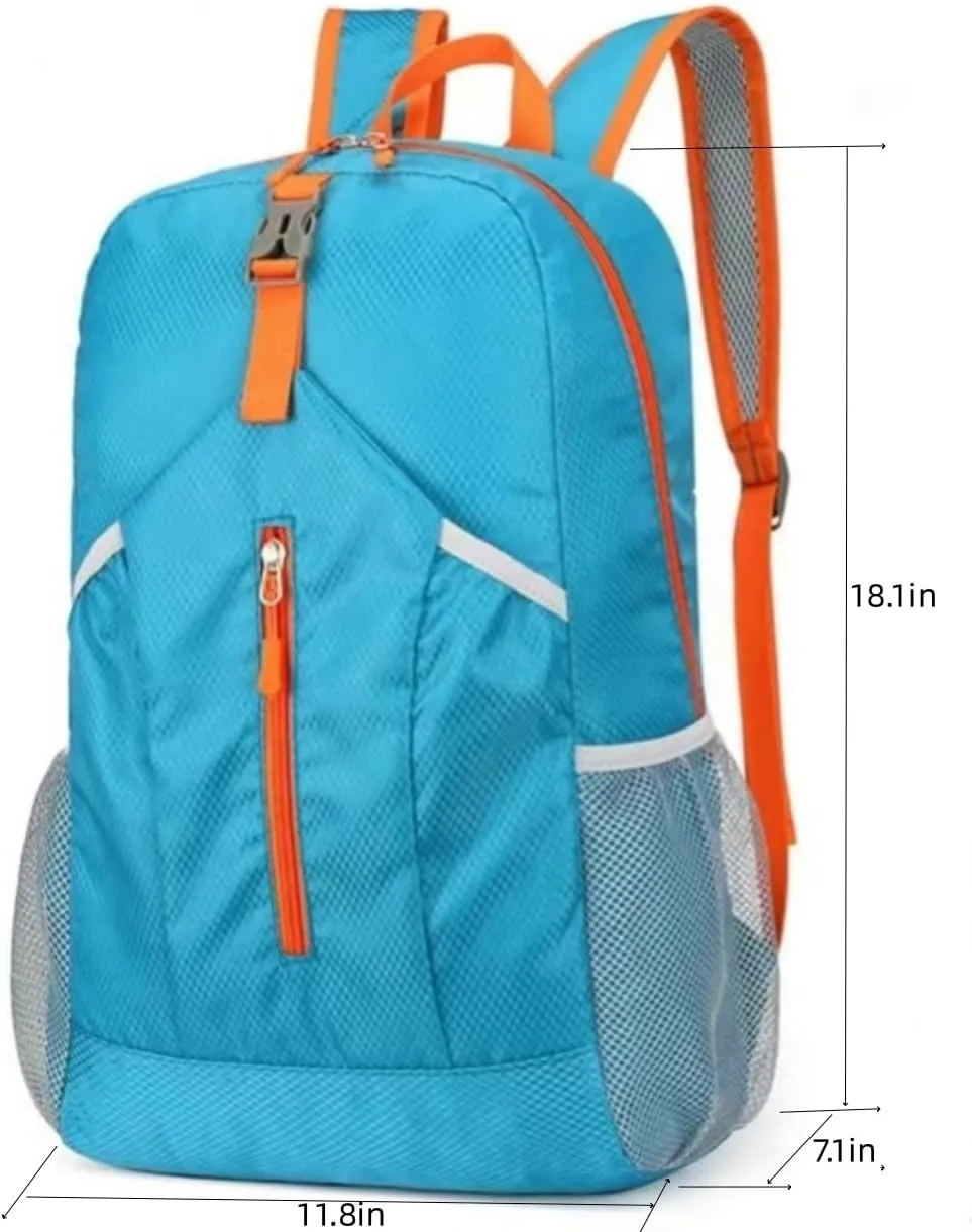 Travel lightweight foldable backpack hiking backpack splash proof compact travel backpack day pack (sky blue)