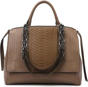 Travistar Top Handle Handbags Women - Large Leather Crocodile Handbag Print Shoulder Bag Hobo Purse Ladies Satchel Work Tote