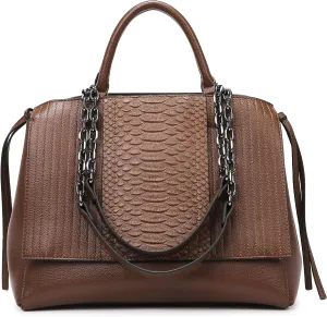 Travistar Top Handle Handbags Women - Large Leather Crocodile Handbag Print Shoulder Bag Hobo Purse Ladies Satchel Work Tote