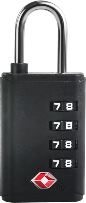 TSA Locks for Luggage, Small Combination Padlock with Alert Indicator, Luggage Locks TSA Approved for Travel Essentials, Combo Lock for Suitcase, Cabinet, Gym Locker, Gun Case, Box (Black)