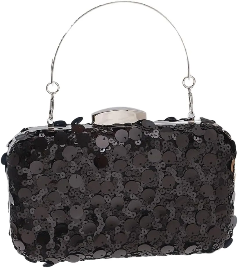 Unique Square Sequined Handbag With Spacious Compartment Evening Bag Shoulder Purse For Weddings And Evening Galas