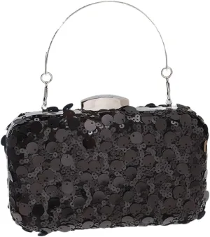Unique Square Sequined Handbag With Spacious Compartment Evening Bag Shoulder Purse For Weddings And Evening Galas