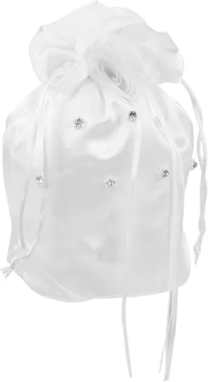 VALICLUD White Satin Bridal & Bridesmaid Wedding Bag Elegant Clutch Purse Dolly Handbag for Bride, Bridal Shower, Reception