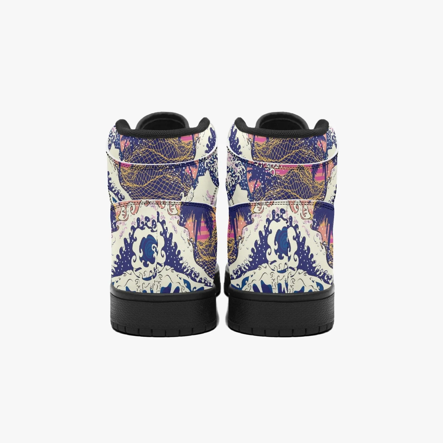 Vegan Leather Hi Tops Retro Vapour Wave off of Kanagawa