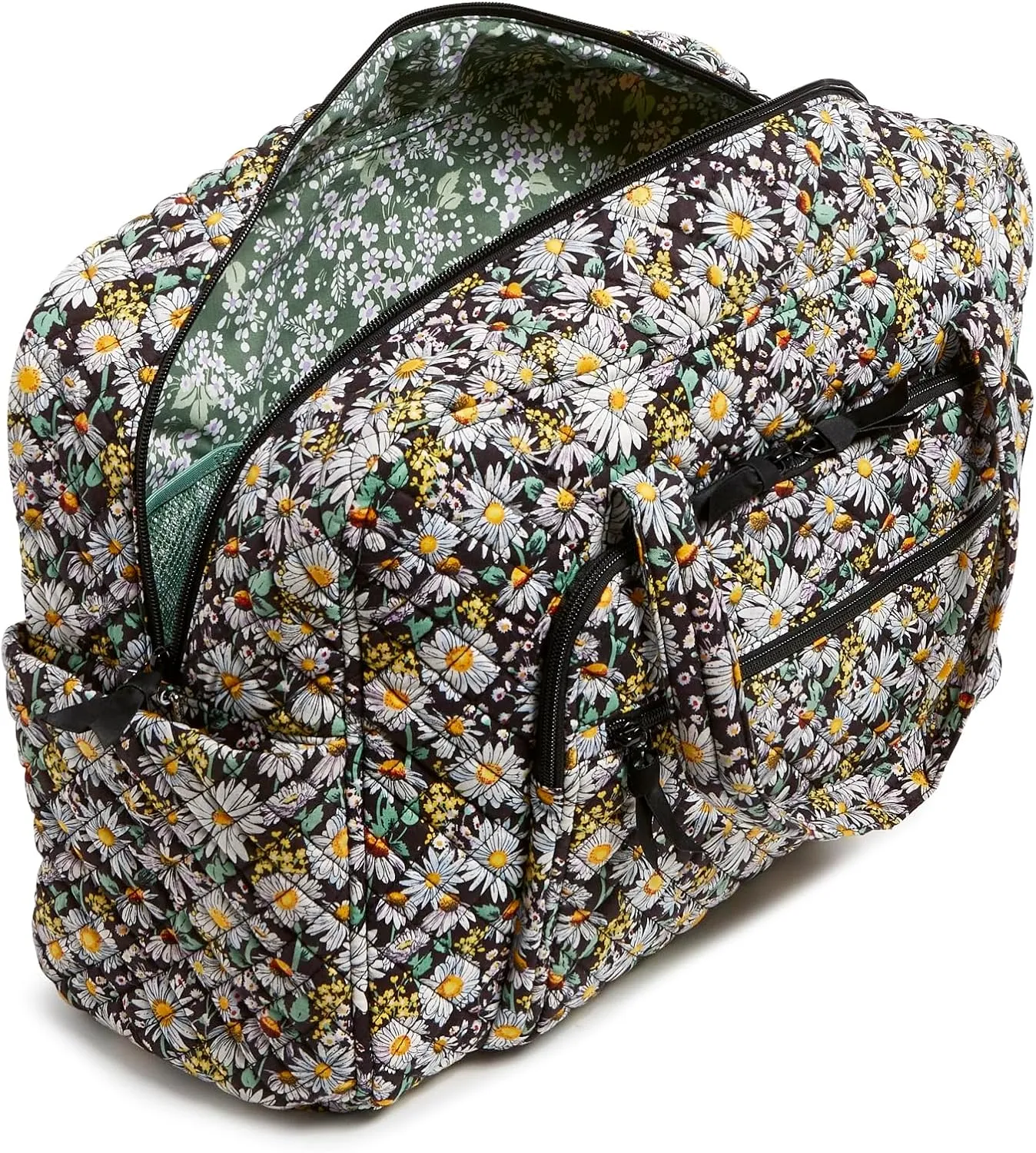 Vera Bradley Iconic Weekender Travel Bag, Signature Cotton, Daisies White