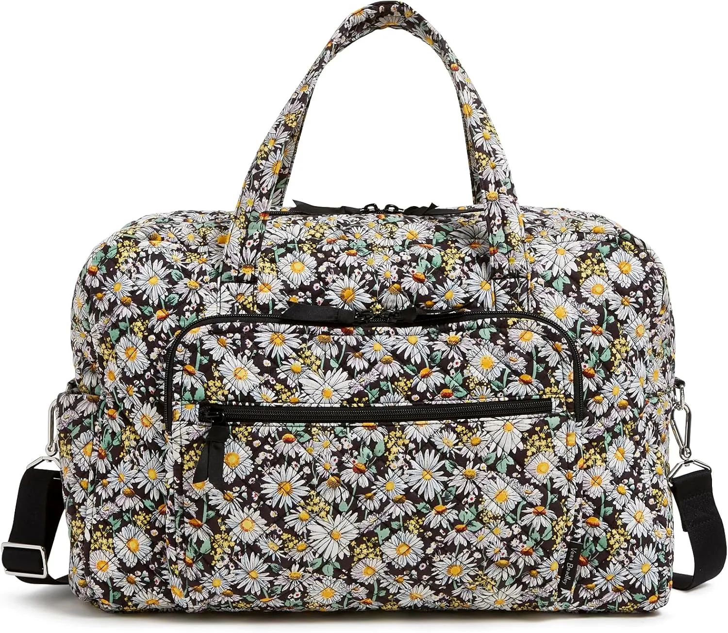 Vera Bradley Iconic Weekender Travel Bag, Signature Cotton, Daisies White
