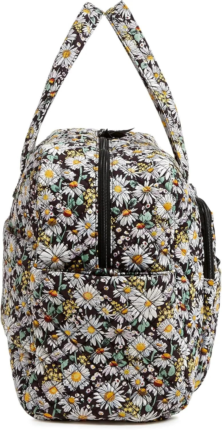 Vera Bradley Iconic Weekender Travel Bag, Signature Cotton, Daisies White