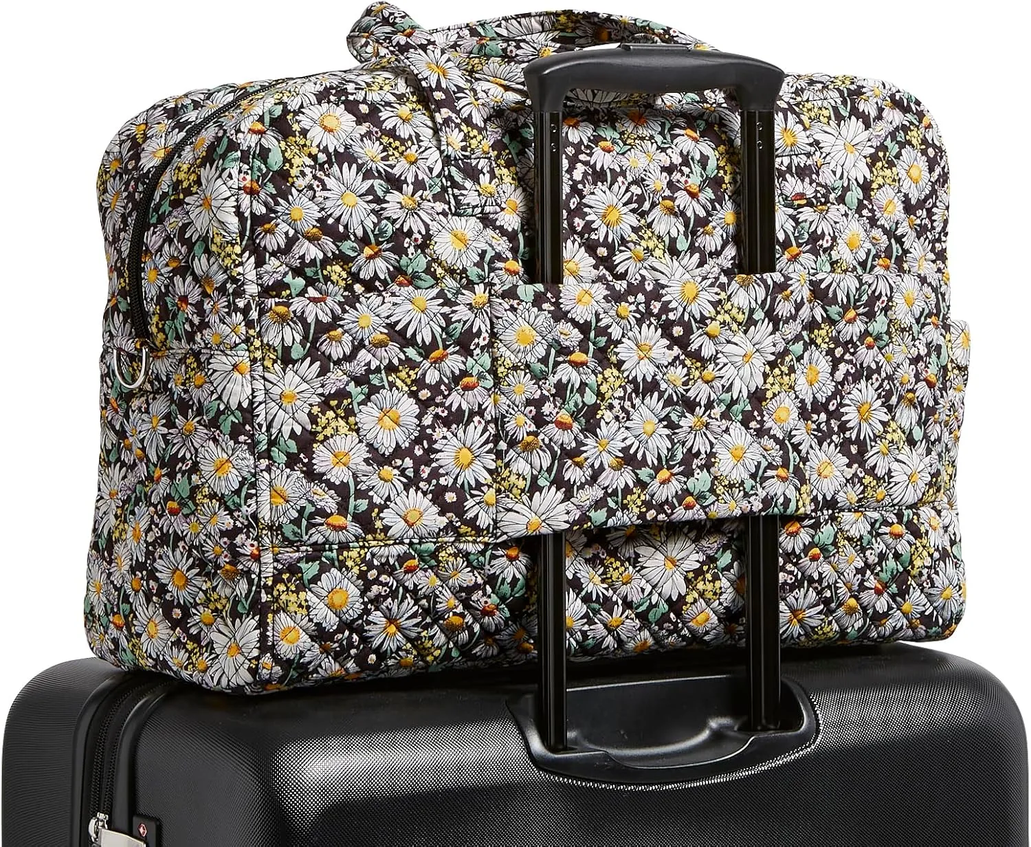 Vera Bradley Iconic Weekender Travel Bag, Signature Cotton, Daisies White