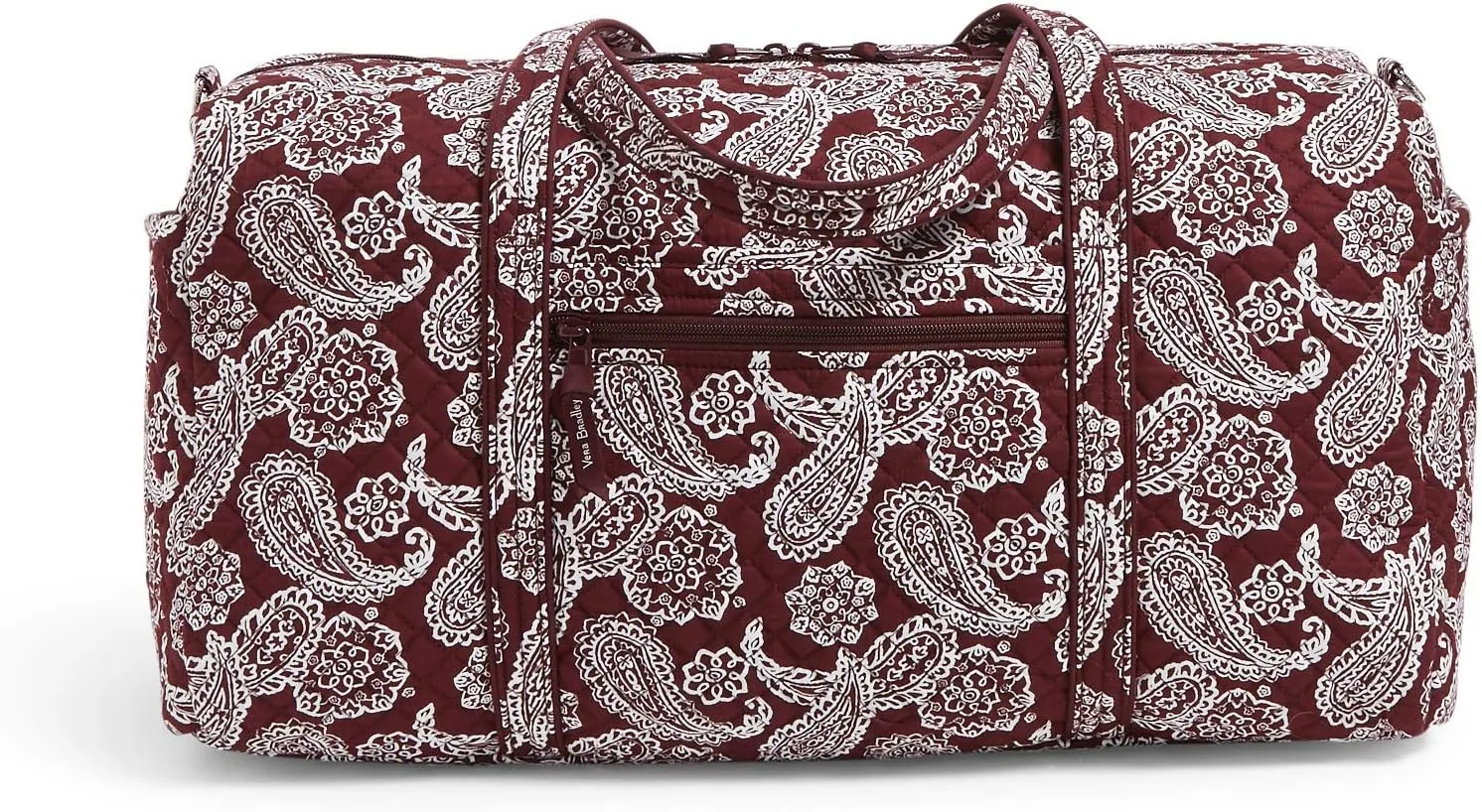 Vera Bradley Women's Cotton Collegiate Large Travel Duffle Bag (Multiple Teams Available), Virginia Tech Maroon/White Bandana, One Size