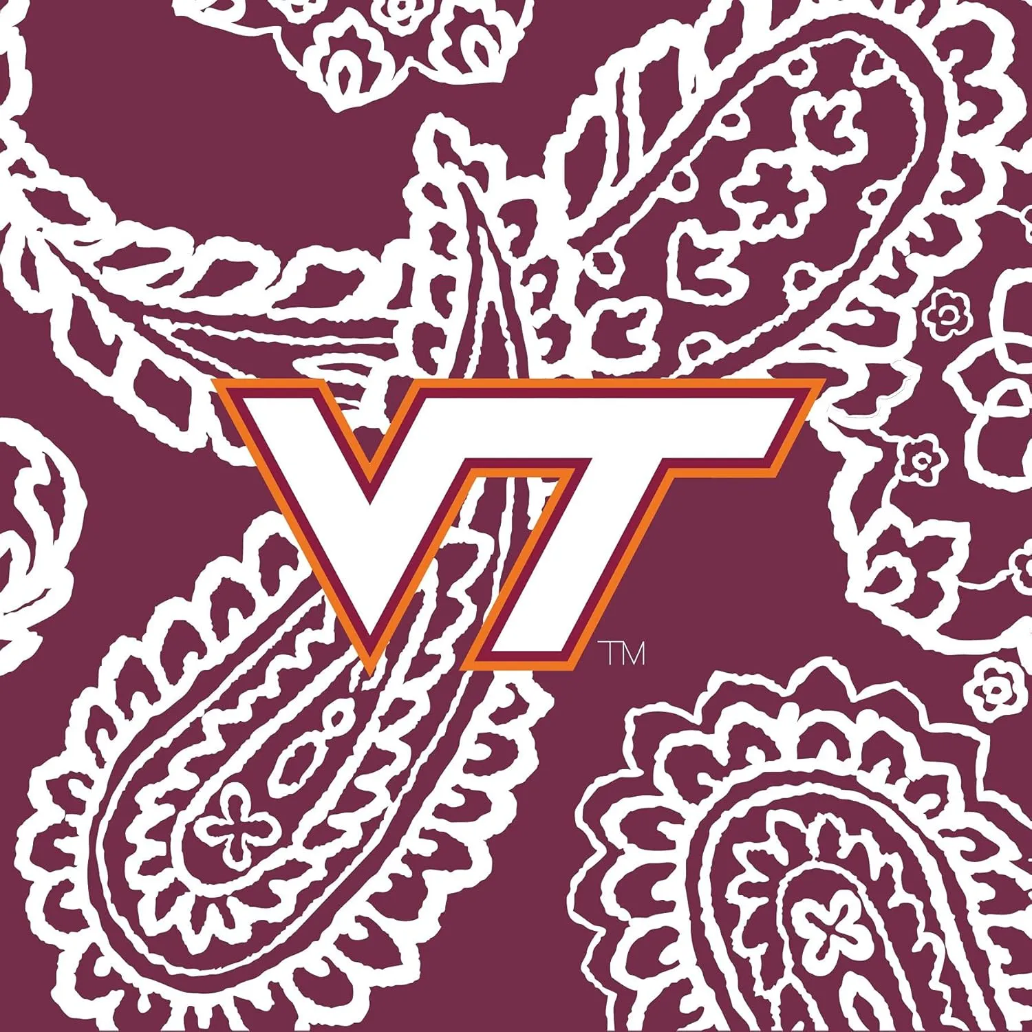 Vera Bradley Women's Cotton Collegiate Large Travel Duffle Bag (Multiple Teams Available), Virginia Tech Maroon/White Bandana, One Size