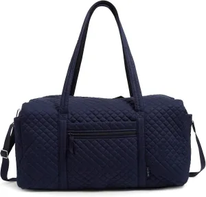 Vera Bradley Women's Cotton Large Travel Duffel Bag, True Navy, One Size