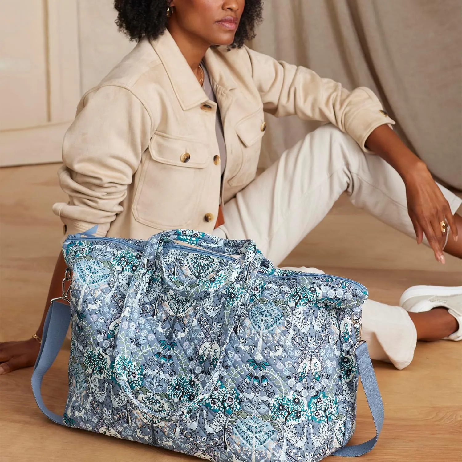 Vera Bradley Women's Cotton Overnight Tote Travel Bag