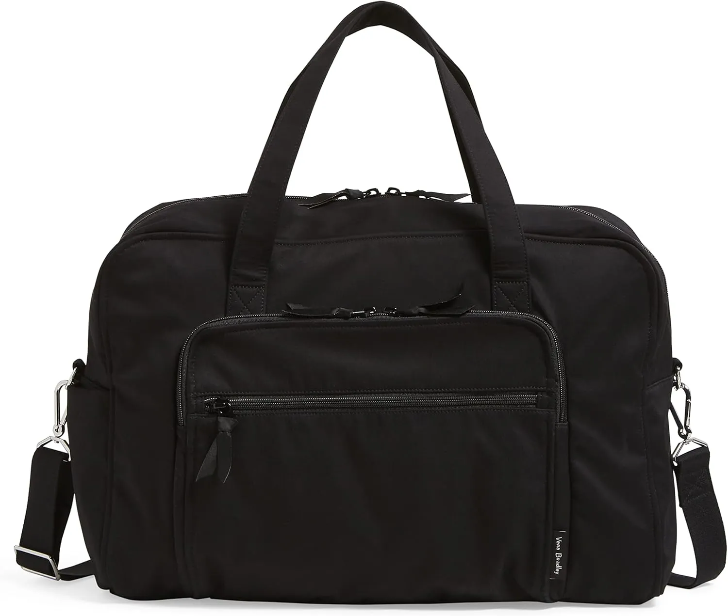 Vera Bradley Women's Cotton Weekender Travel Bag, Black - Recycled Cotton, One Size