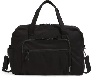 Vera Bradley Women's Cotton Weekender Travel Bag, Black - Recycled Cotton, One Size