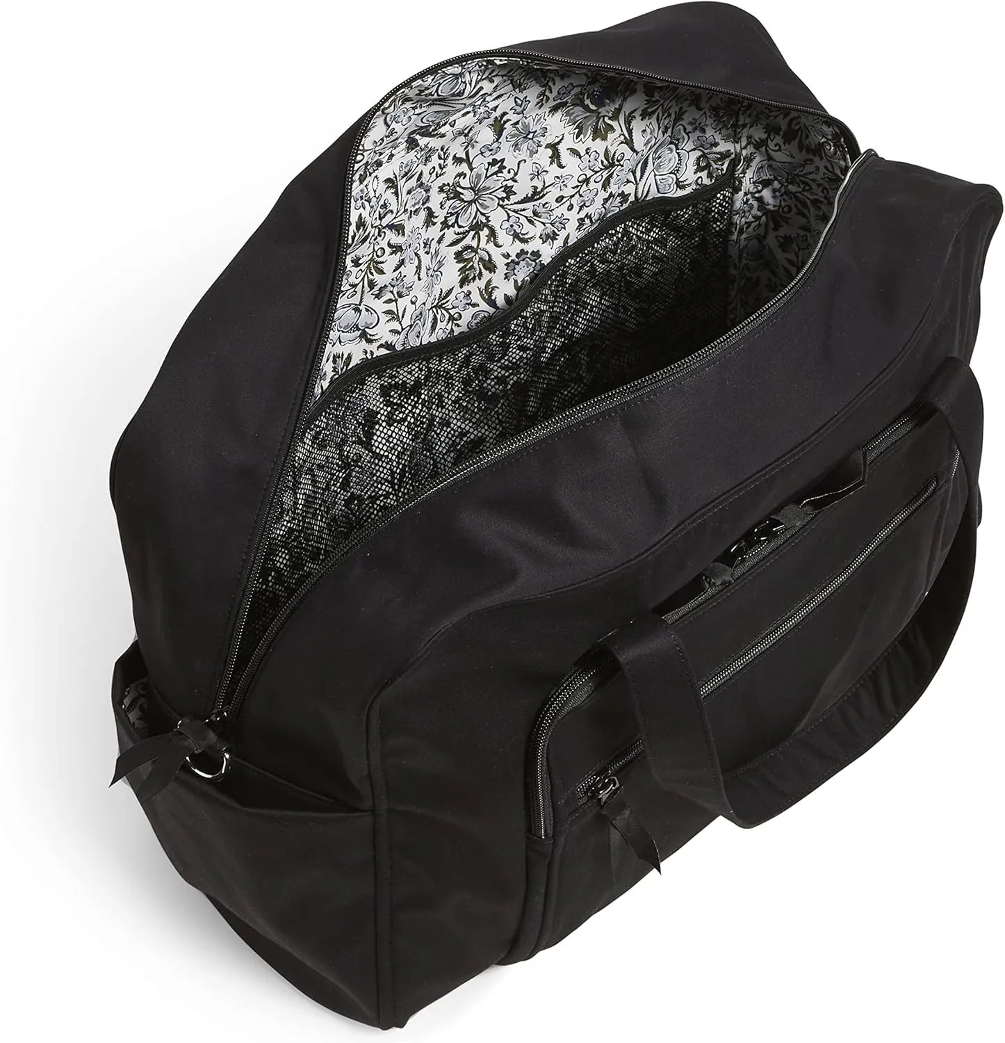 Vera Bradley Women's Cotton Weekender Travel Bag, Black - Recycled Cotton, One Size
