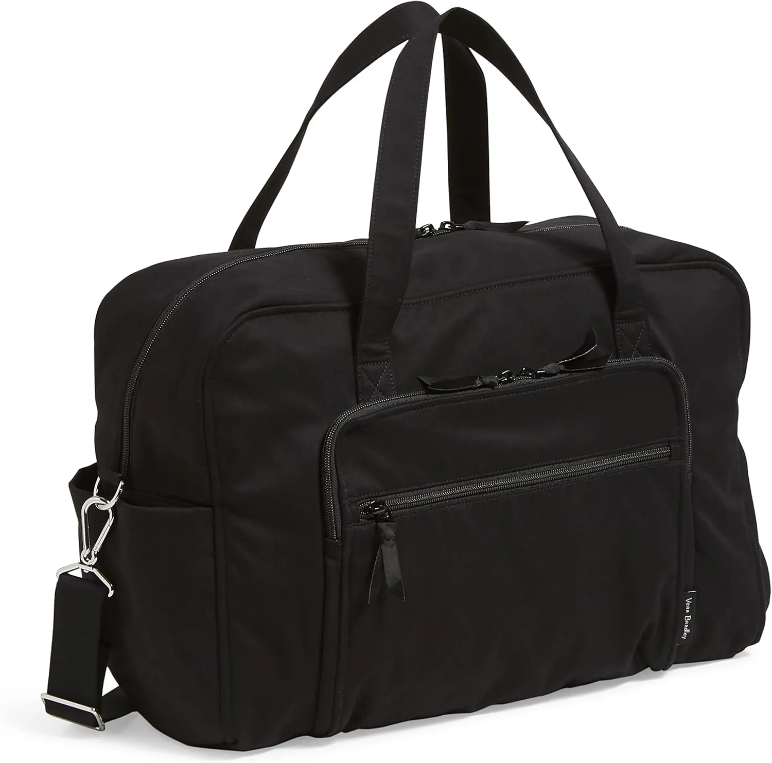 Vera Bradley Women's Cotton Weekender Travel Bag, Black - Recycled Cotton, One Size