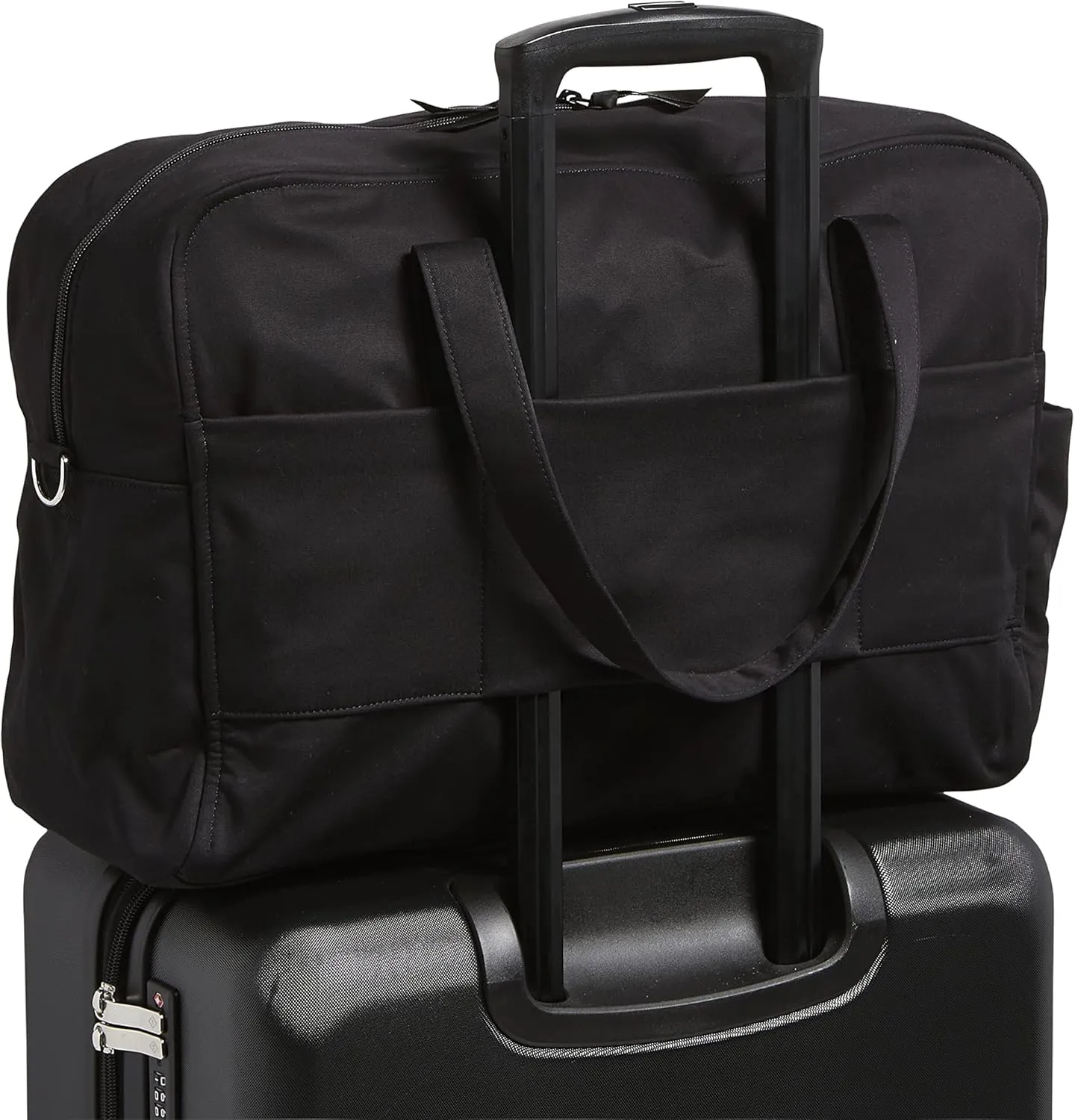 Vera Bradley Women's Cotton Weekender Travel Bag, Black - Recycled Cotton, One Size