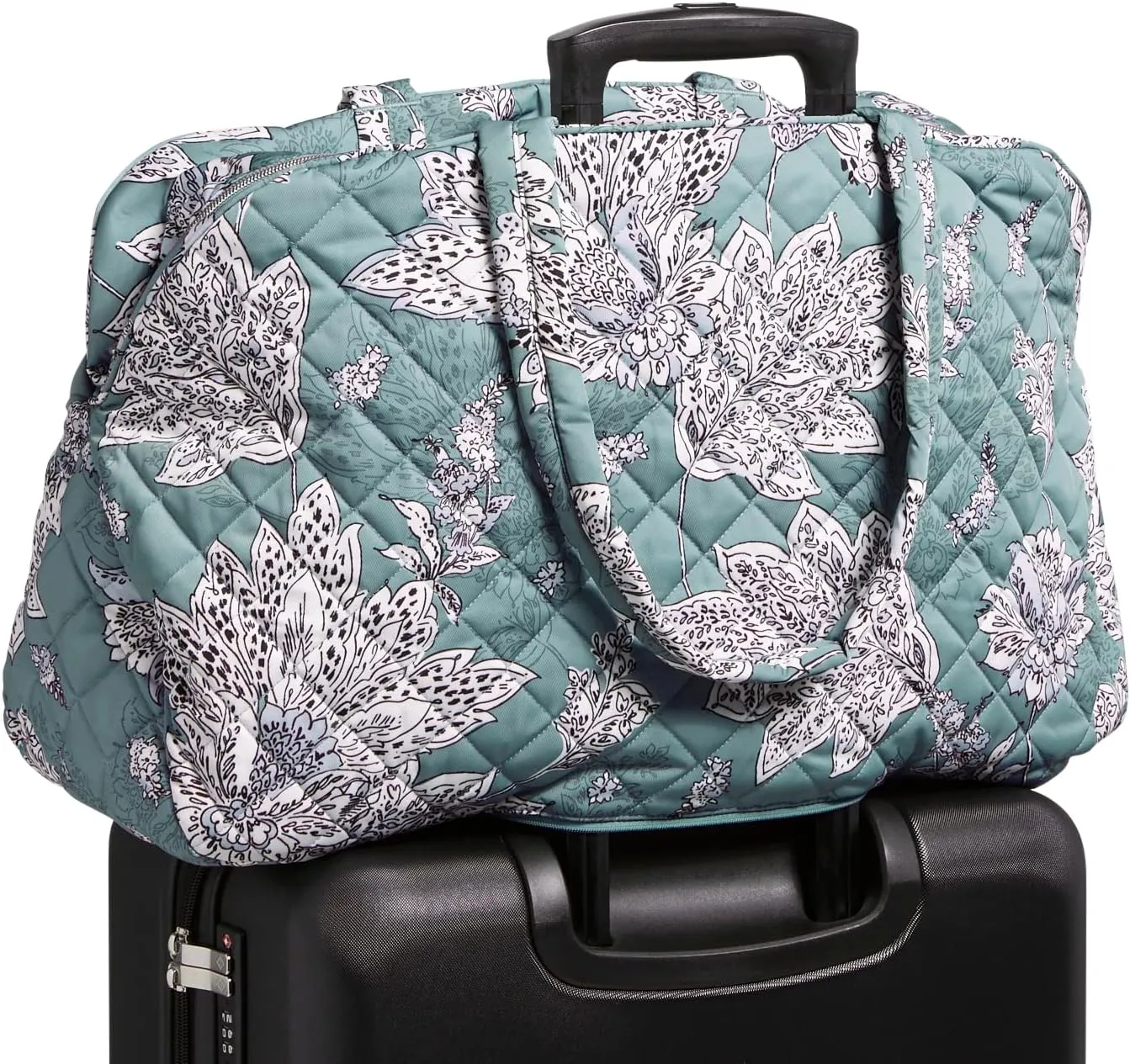 Vera Bradley Women's Performance Twill Grand Weekender Travel Bag, Tiger Lily Blue Oar, One Size