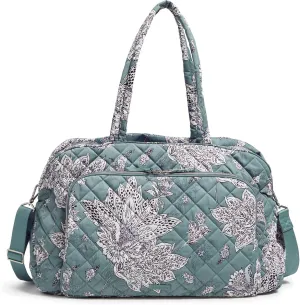 Vera Bradley Women's Performance Twill Grand Weekender Travel Bag, Tiger Lily Blue Oar, One Size