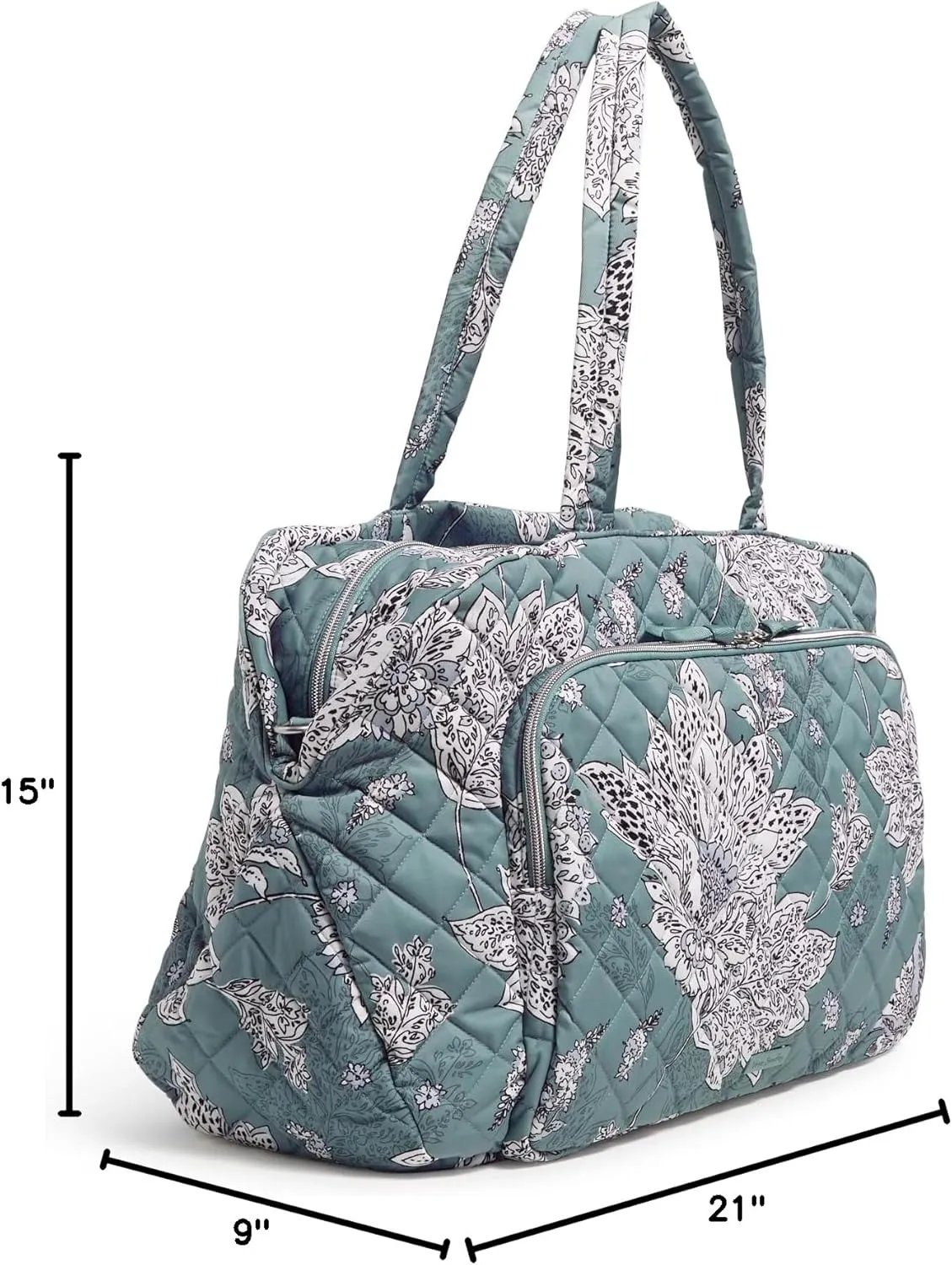 Vera Bradley Women's Performance Twill Grand Weekender Travel Bag, Tiger Lily Blue Oar, One Size