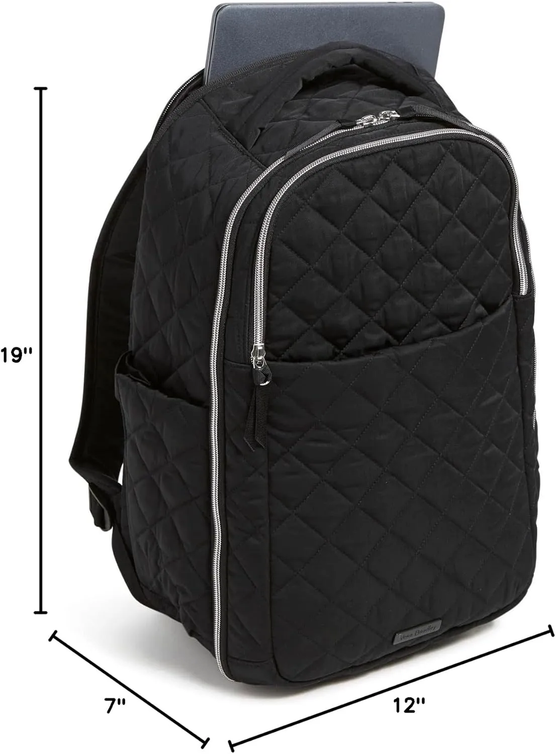 Vera Bradley Women's Performance Twill Travel Backpack Travel Bag, Black, One Size