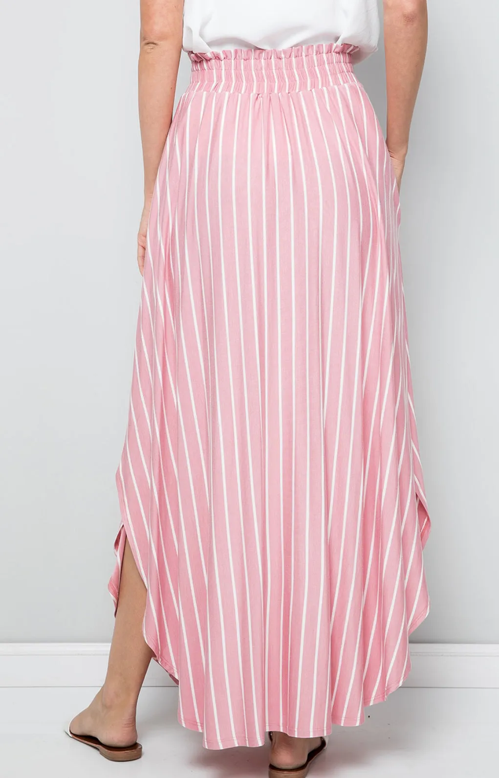 Vertical Stripe Jersey Skirt
