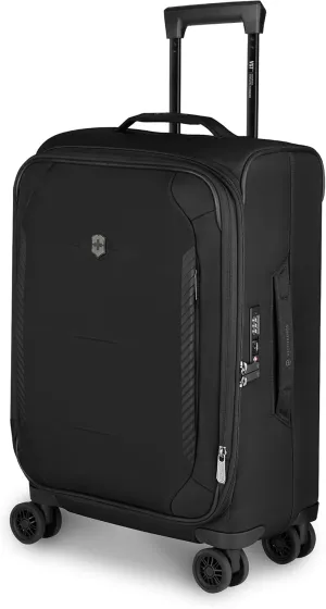 Victorinox Crosslight Frequent Flyer Plus Softside Carry-On - Lightweight Rolling Suitcase for Travel Essentials - Expandable Luggage with Foldable Organizer - 46 Liter, Black