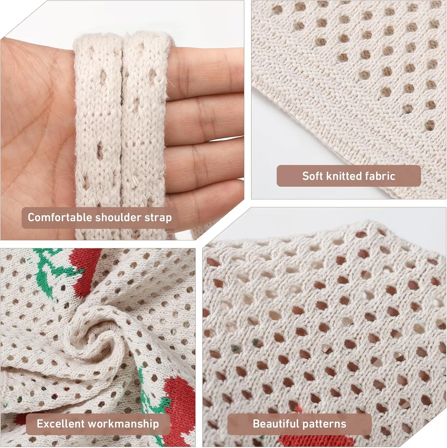 WantGor Crochet Bags, Beach Mesh Tote Bag Womens Shoulder Shopping Handbag Casual Travel Totes Bag Foldable Hobo Bags