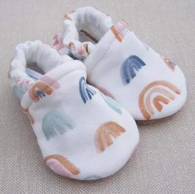 Watercolor Rainbow Organic Baby Slippers