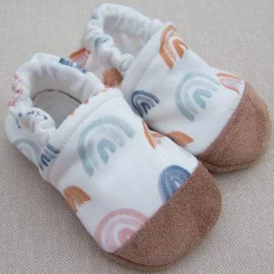 Watercolor Rainbow Organic Baby Slippers