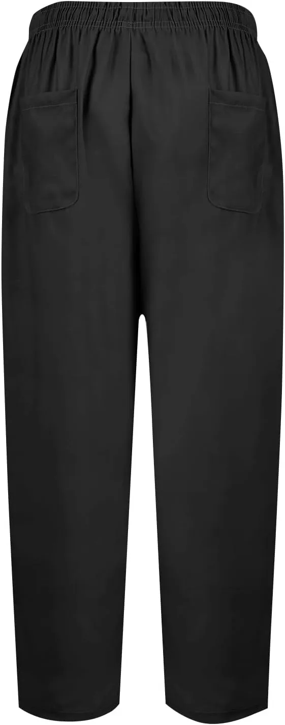 Women Beachy Outfits 2025 Drawstring Pants with Pockets Cropped Flowy Straight Slim Solid Sweatpants