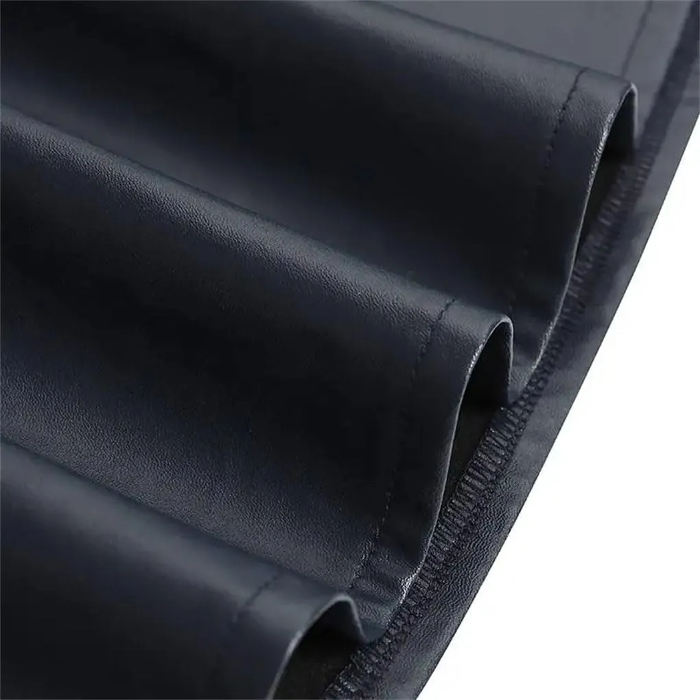 Women Long Skirts Fashion Leather PU Skirt Solid Office Lady Midi Skirts Elegant High-Waisted Party Skirts