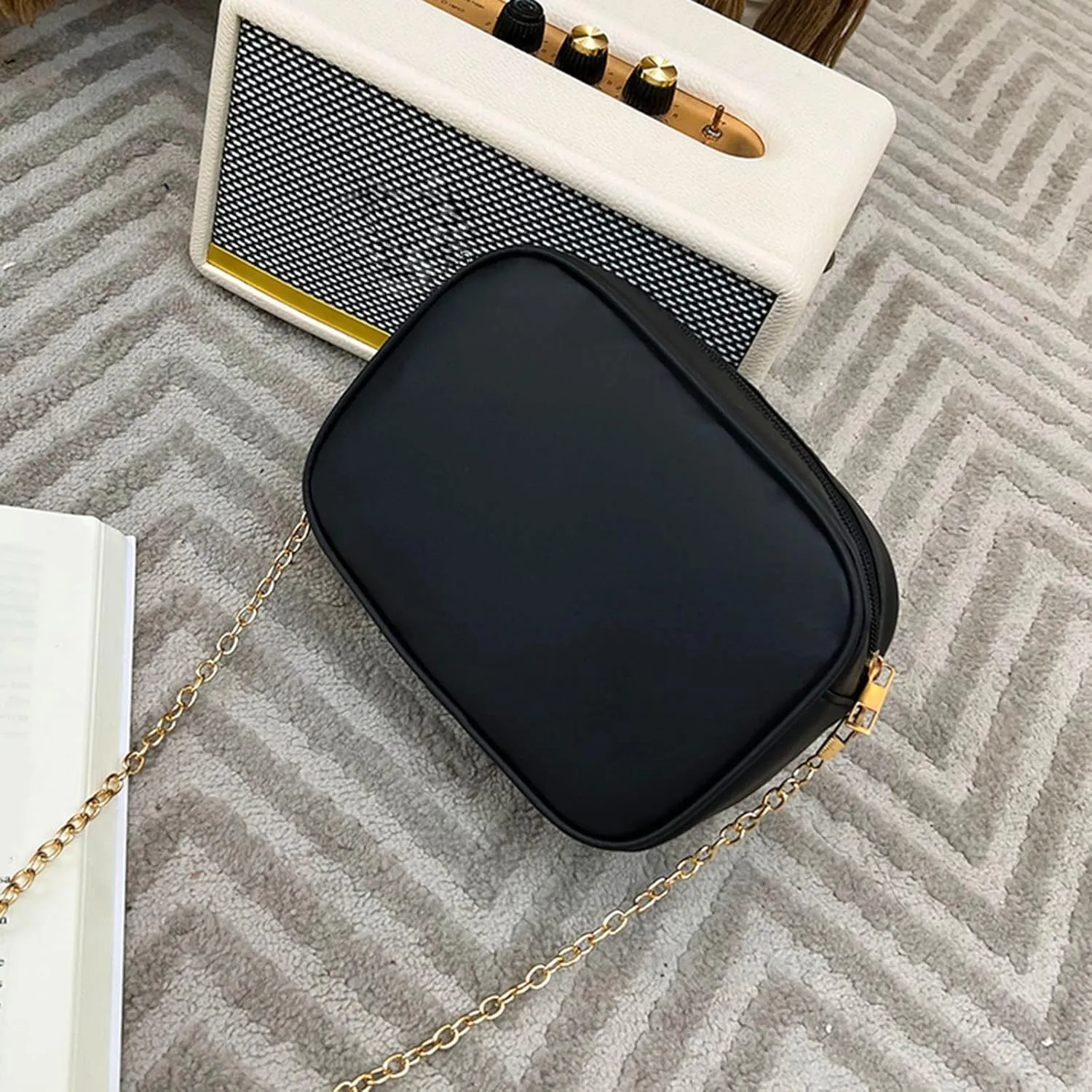 Women Messenger Bag Fashion Simple Stripe Trend Chain Shoulder Bag Purse Practical Ladies Bag