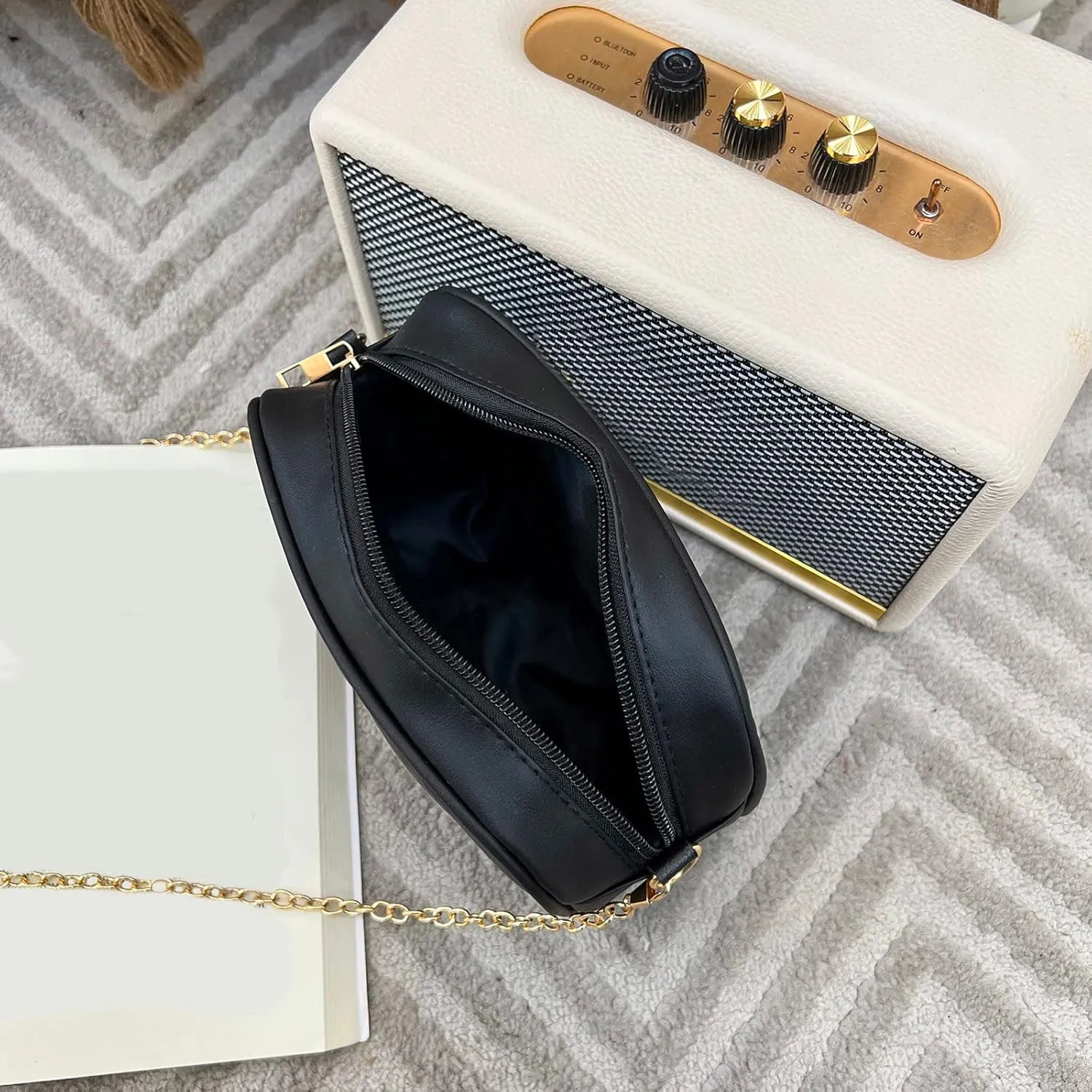 Women Messenger Bag Fashion Simple Stripe Trend Chain Shoulder Bag Purse Practical Ladies Bag