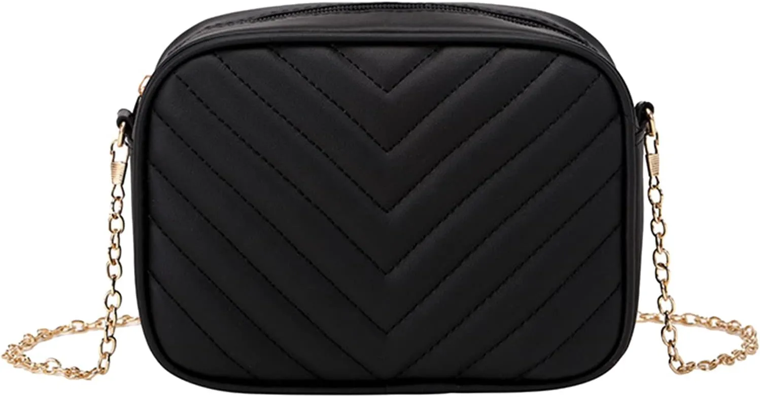 Women Messenger Bag Fashion Simple Stripe Trend Chain Shoulder Bag Purse Practical Ladies Bag