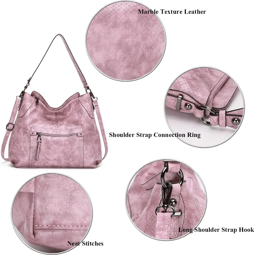 Women Shoulder Bags Marble Textured Leather Tote Bag Vintage Handbags Purse Hobo Handbag Satchel Crossbody Bag Totes