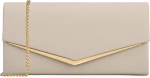 Womens Evening Handbag Vegan Leather Ladies Envelope Clutch Classic Elegant Purse Bags